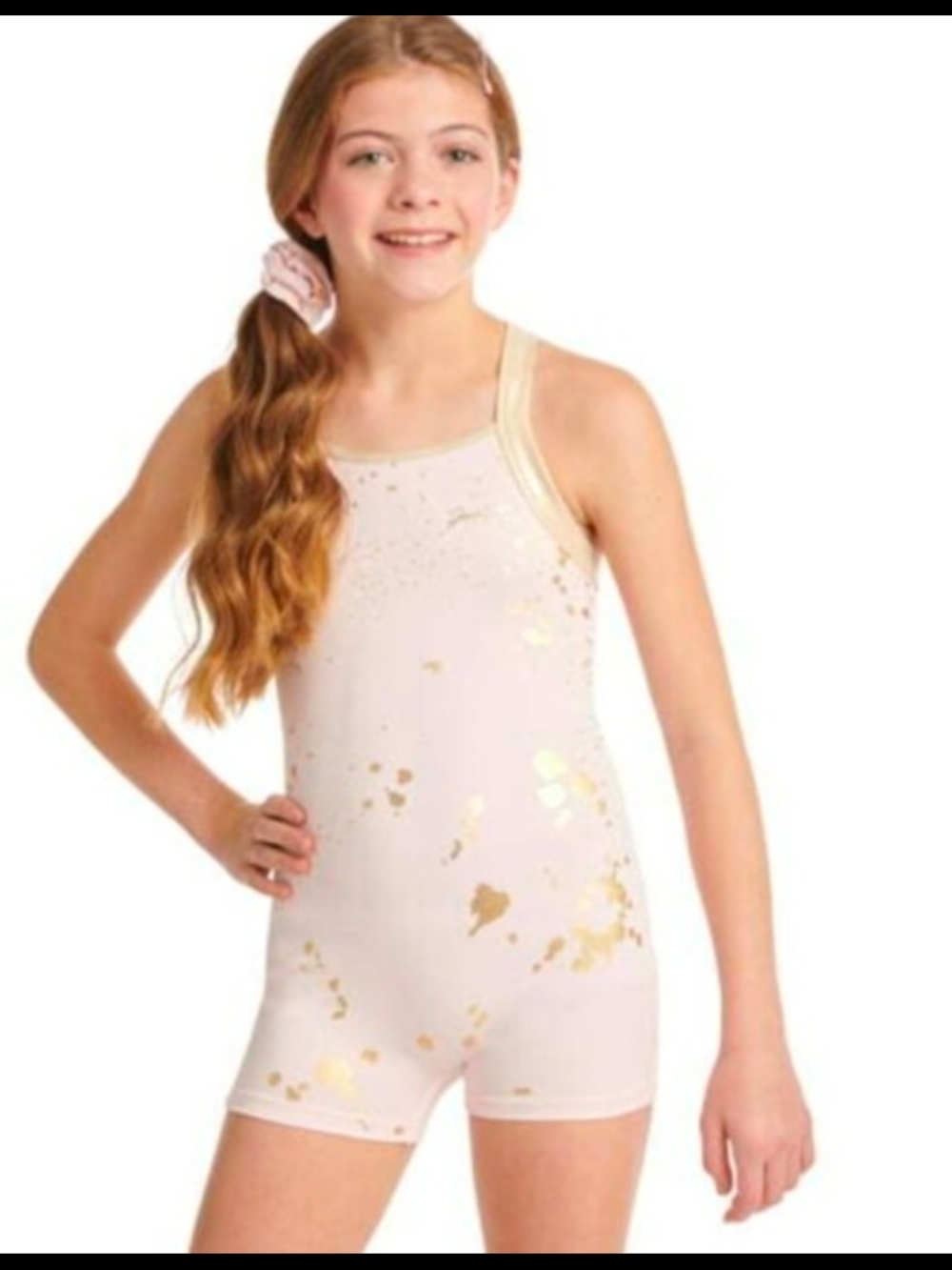 Justice Girls Gymnastics And Dance Bodysuit With Criss Cross Straps Size XS/5